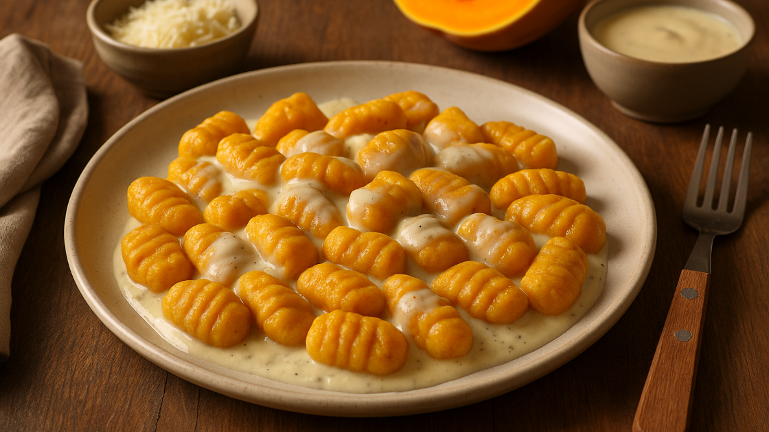 Gnocchi di zucca con salsa al gorgonzola