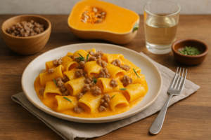 Paccheri zucca e salsiccia