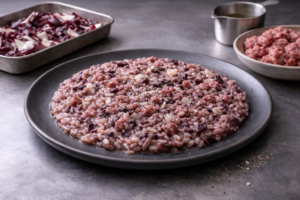Risotto con radicchio e salsiccia
