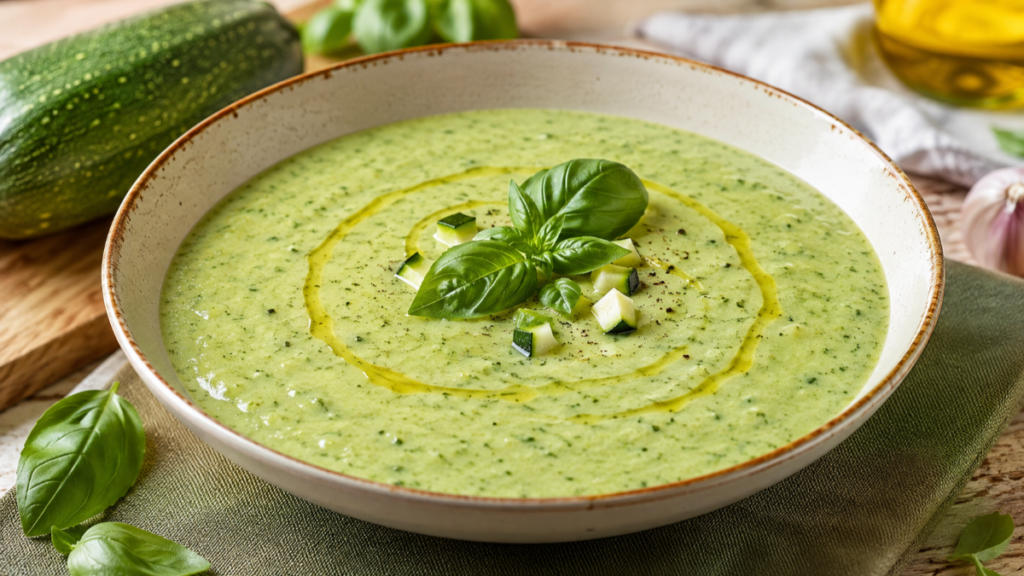 Crema fredda di zucchine e basilico