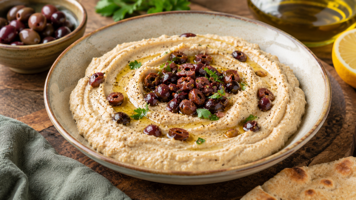 Hummus di ceci con olive taggiasche