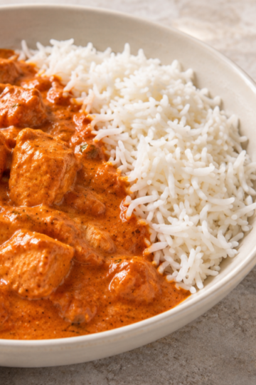 Butter Chicken indiano con riso basmati