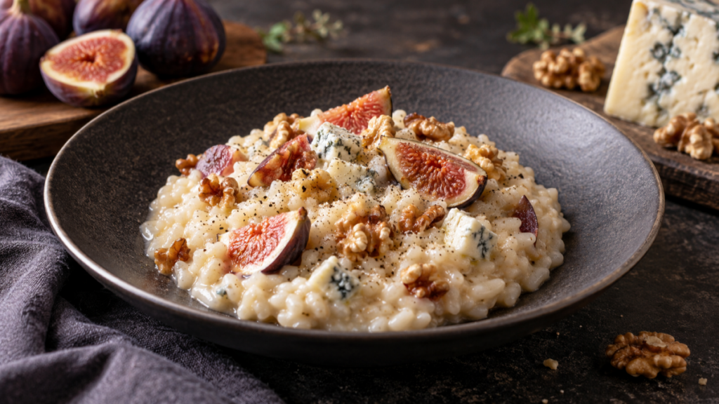Risotto fichi, gorgonzola e noci